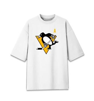 Мужская Хлопковая футболка оверсайз Малкин Форма Pittsburgh Penguins 2018