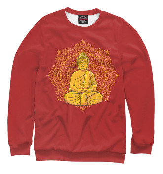 Свитшот Золотой Будда на фоне мандалы