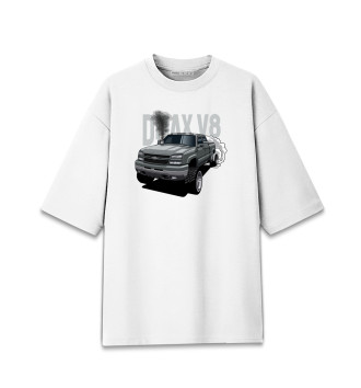 Женская Хлопковая футболка оверсайз Chevrolet Silverado