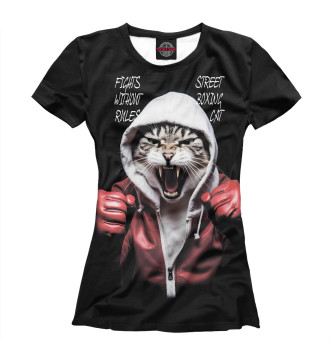 Футболка для девочек Street boxing cat