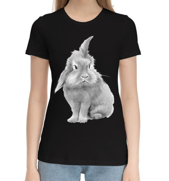 Хлопковая футболка Черно-белый кролик