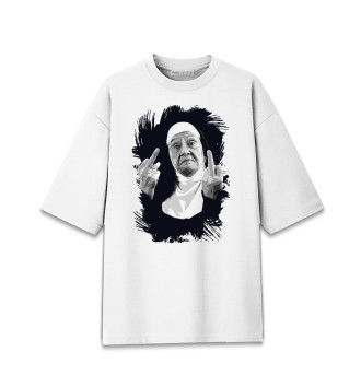 Женская Хлопковая футболка оверсайз Дерзкая монашка