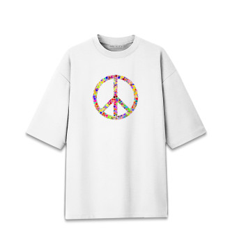 Мужская Хлопковая футболка оверсайз Peace