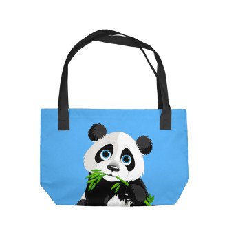 Пляжная сумка Панда и бамбук
