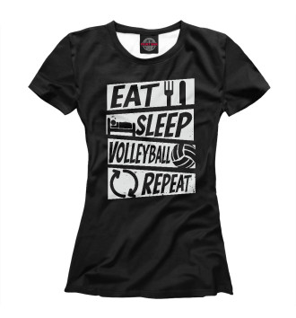 Футболка для девочек Eat, Sleep, Volleyball