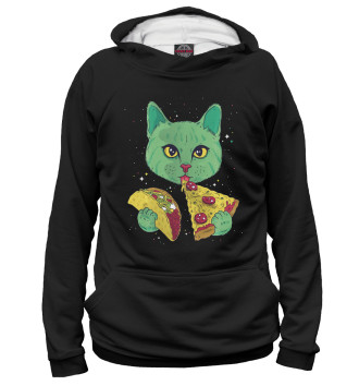 Худи Cat Eating Pizza and Taco