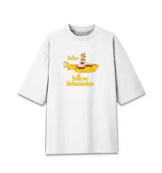 Мужская Хлопковая футболка оверсайз On a Yellow Submarine