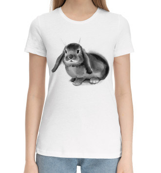 Хлопковая футболка Черный кролик Банни