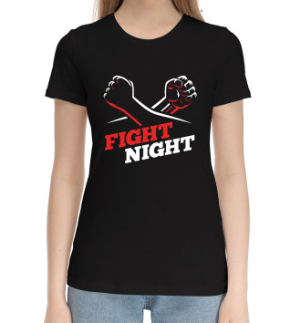 Женская Хлопковая футболка Fight Night