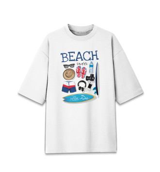 Мужская Хлопковая футболка оверсайз Beach