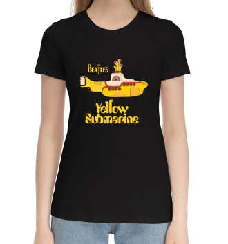 Женская Хлопковая футболка On a Yellow Submarine