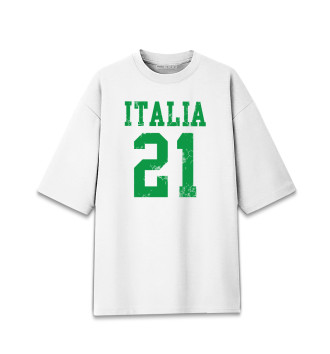 Женская Хлопковая футболка оверсайз Italia 21