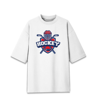 Мужская Хлопковая футболка оверсайз Hockey