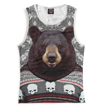Майка для девочек Медведь в свитере