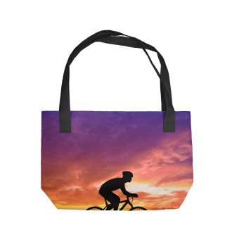 Пляжная сумка Велосипед на закате