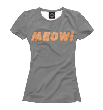 Футболка для девочек Meow Серый