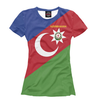 Футболка для девочек Azerbaijan - герб и флаг