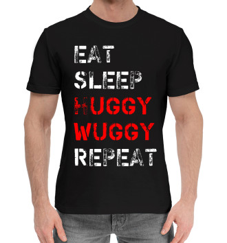 Мужская Хлопковая футболка Eat Sleep Huggy Wuggy Repeat