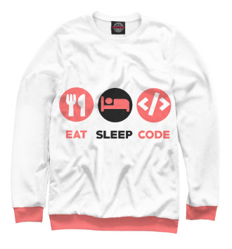 Мужской Свитшот Eat sleep code