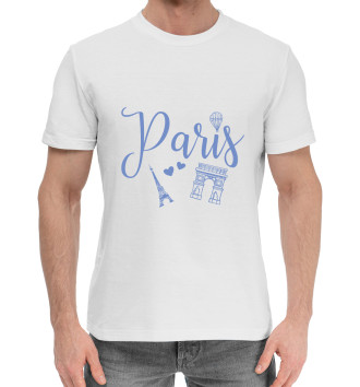 Мужская Хлопковая футболка Love Paris
