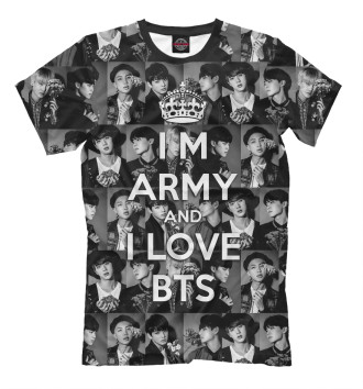 Футболка для мальчиков I am army and I lover BTS