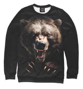 Свитшот для мальчиков Бурый агрессивный медведь
