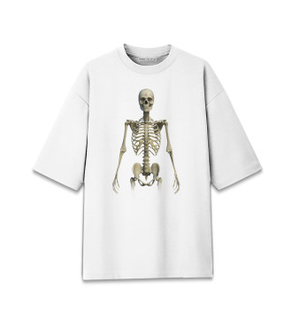 Хлопковая футболка оверсайз Стоящий скелет