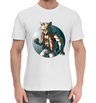 Мужская Хлопковая футболка Cat Fighter