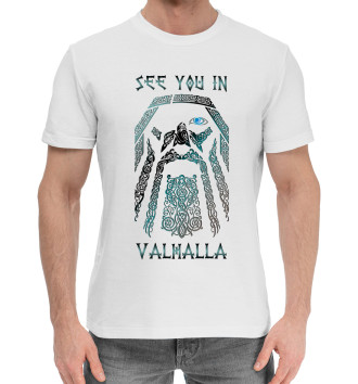 Мужская Хлопковая футболка See you in Valhalla
