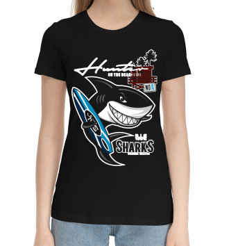 Женская Хлопковая футболка Sharks