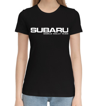 Женская Хлопковая футболка Subaru Racing