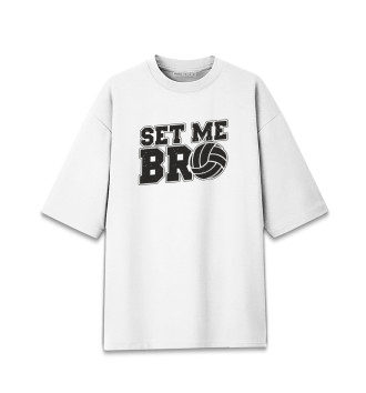 Хлопковая футболка оверсайз Set Me Bro