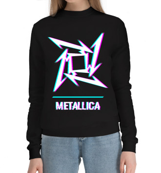 Женский Хлопковый свитшот Metallica Glitch Rock Logo