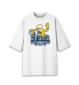 Хлопковая футболка оверсайз Blue crystal