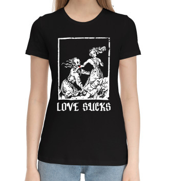 Женская Хлопковая футболка Love sucks