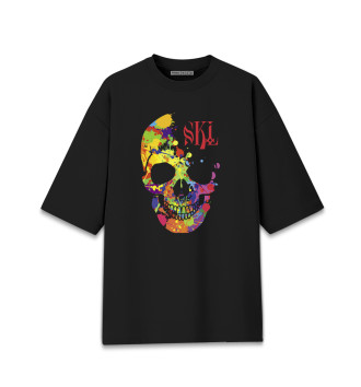Мужская Хлопковая футболка оверсайз Color skull