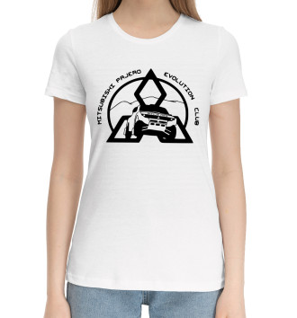 Женская Хлопковая футболка Adesivo Mitsubishi pajero evolution club