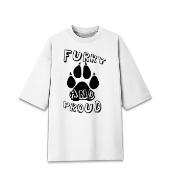 Хлопковая футболка оверсайз Furry proud