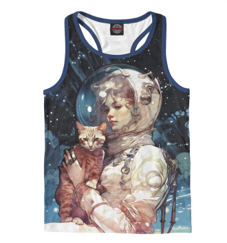 Борцовка Девушка космонавт с рыжим котом