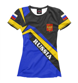 Футболка для девочек Флаг РФ с жёлтой полосой