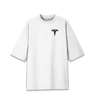 Мужская Хлопковая футболка оверсайз Tesla