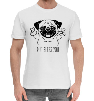 Хлопковая футболка Pug bless you