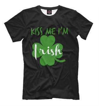 Мужская Футболка Kiss me I'm Irish