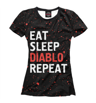 Футболка для девочек Eat Sleep Diablo Repeat