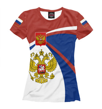 Футболка для девочек Цвета флага РФ
