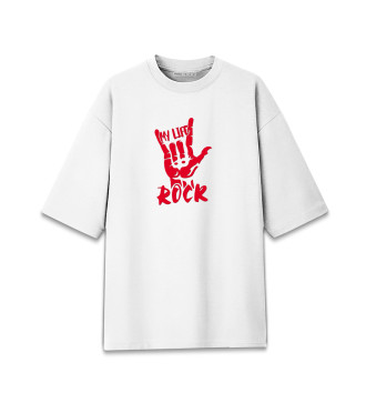 Хлопковая футболка оверсайз My Life Is Rock