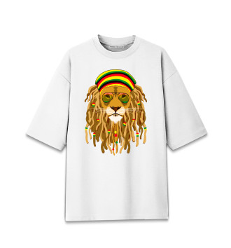 Женская Хлопковая футболка оверсайз Ямайский лев