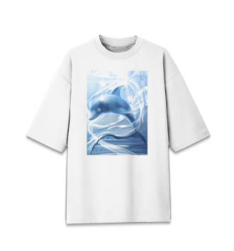 Хлопковая футболка оверсайз Дельфин
