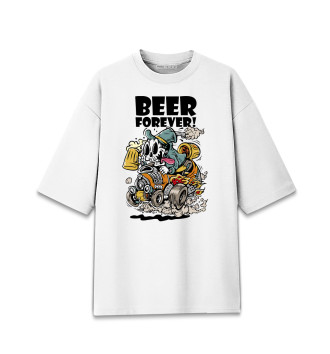 Хлопковая футболка оверсайз Beer forever