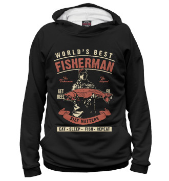 Мужское Худи Лучший в мире рыбак